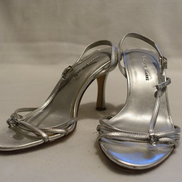 3/$25💎 Roberto Vianni Silver Prom Heels - Picture 1 of 6